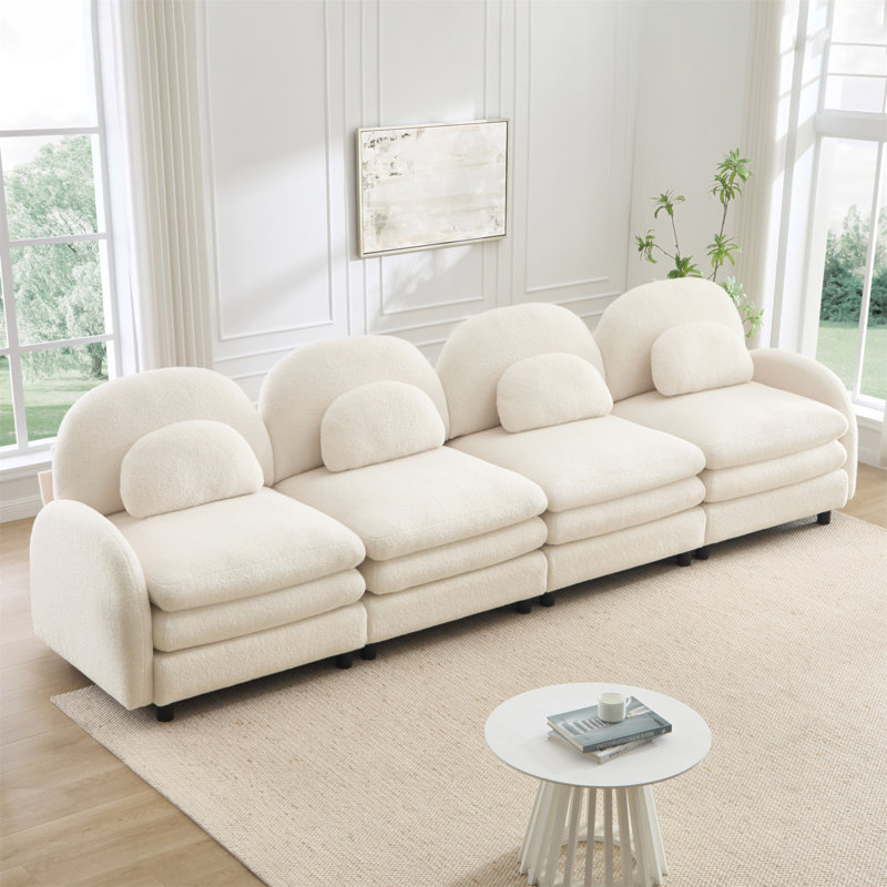 Canapé 4 places Teddy, Beige, H 35,4 po x l 129,1 po x P 33,8 po