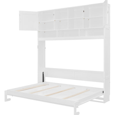 White Diamond - Queen Bed On Wall, With Ample Storage And 6 8 Inch Mattress Compatibility Suitability
