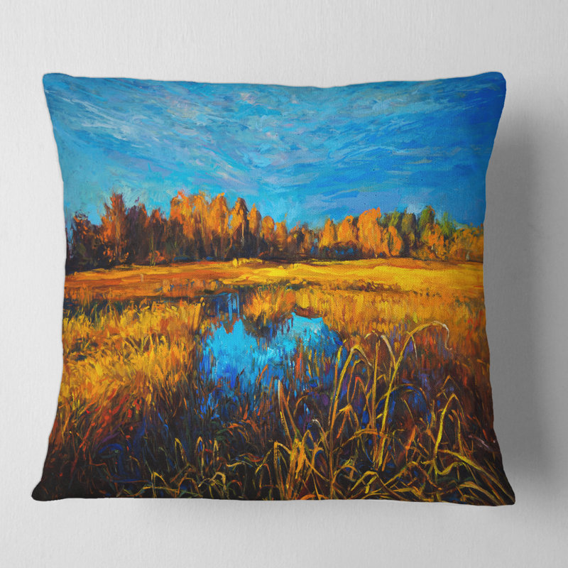 Housse et insert de coussin carré Meadows Under a Light Sky, 18" x 18"