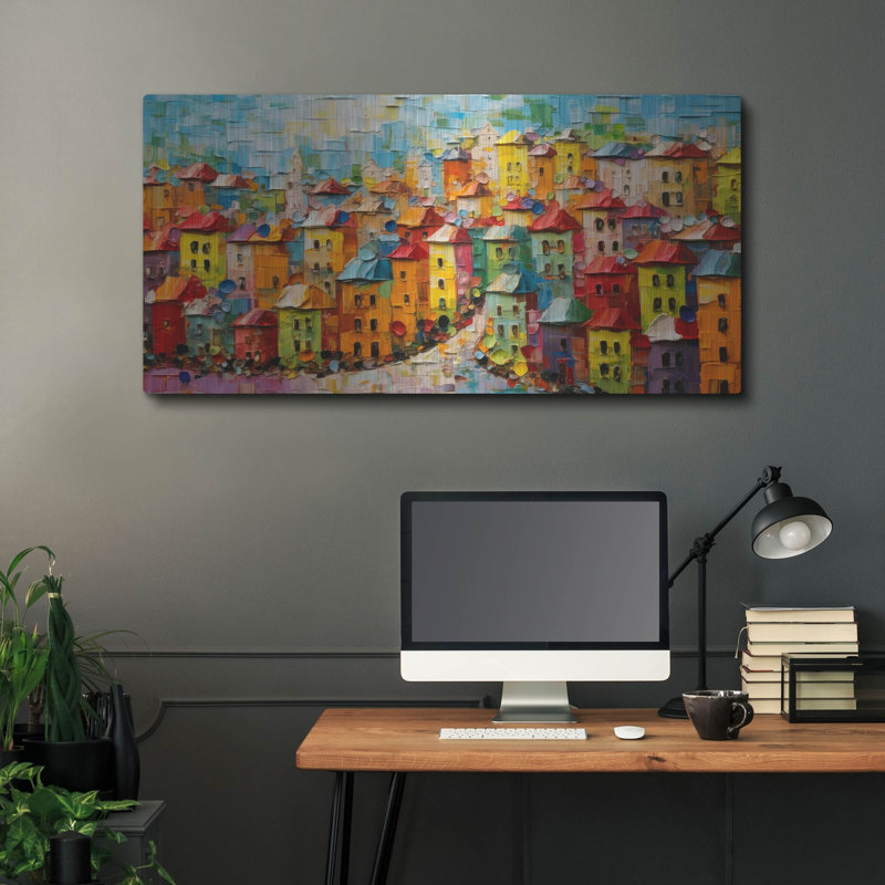 «Colorful City» par Luxe Metal Portfolio, H 24 po x l 48 po