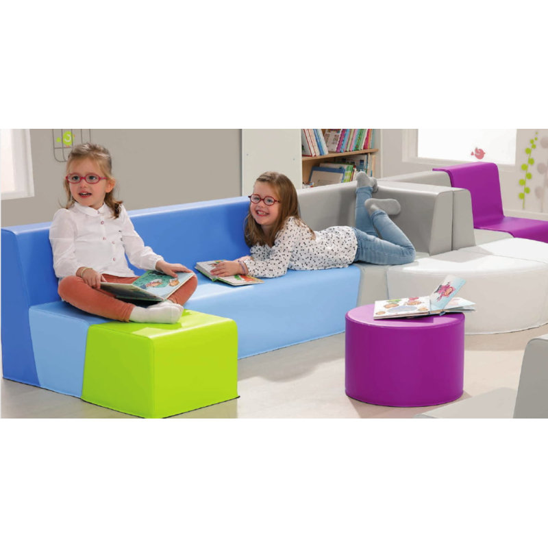 3 Seater Bench Basic - Seat Height: 6", Blue