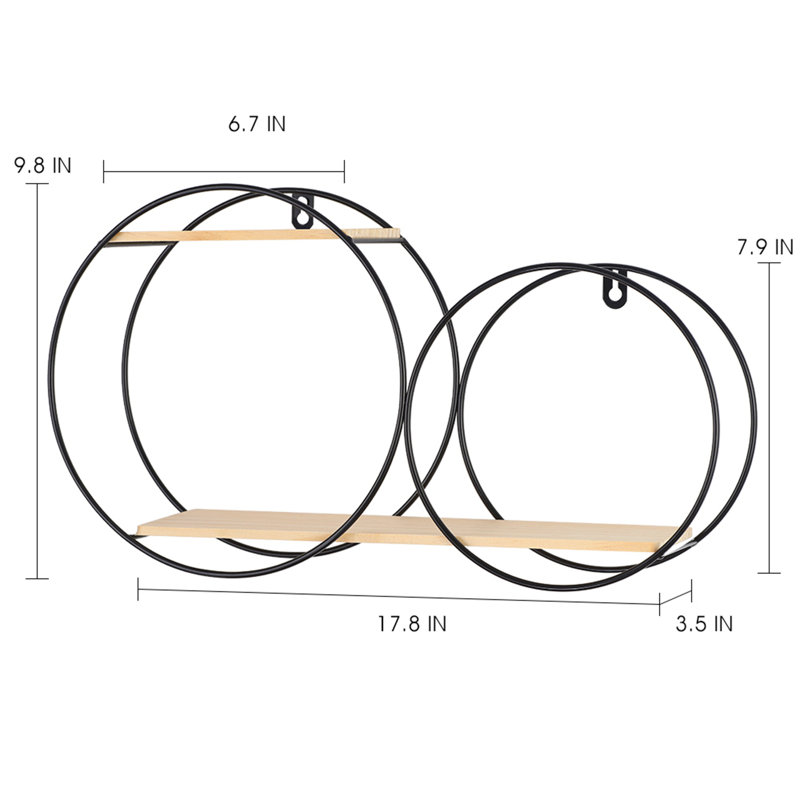 Circle Floating Shelf with Live Edge