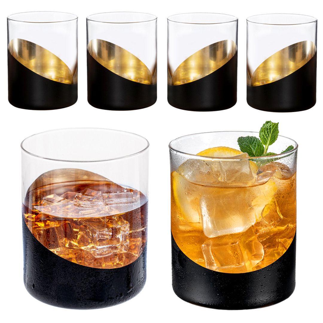 Jaevon 12oz. Cocktail Whiskey Drinking Glass Set (Set of 6) (Set of 6) Wrought Studio™