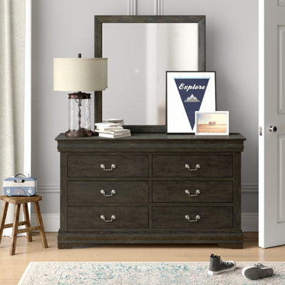 Commode double 6 tiroirs avec miroir Sophia
