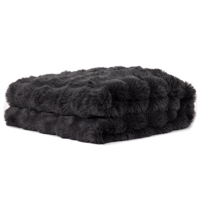 Nuage Ultra Soft Faux Fur Throw Blanket with Velvet Reverse