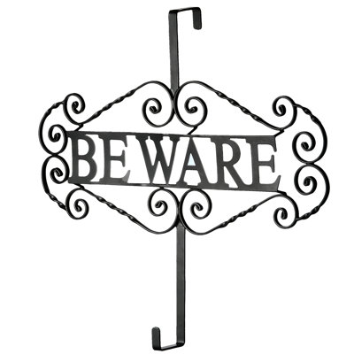 16" Halloween "Beware" Wreath Hanger