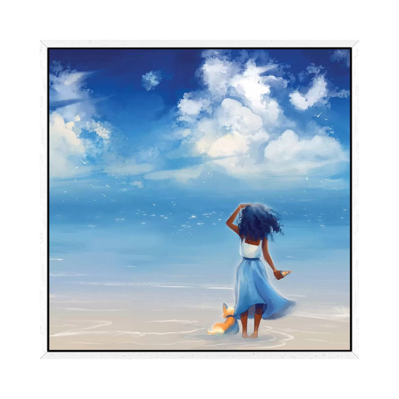 Strand 1 Piece Wall Art on Canvas, 66.04 cm H x 66.04 cm W, White Framed