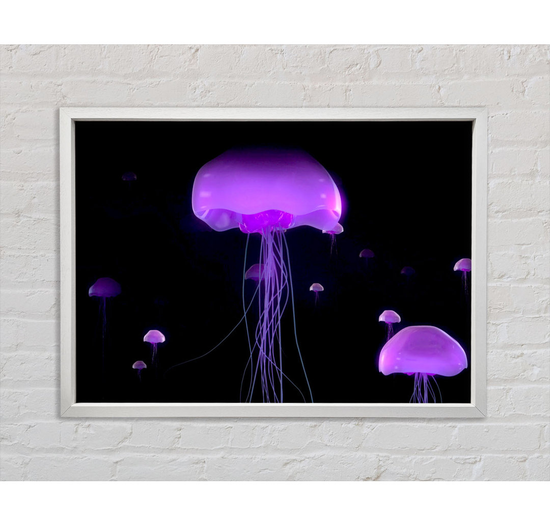 Jellyfish Lights Up The Ocean - Einzelbildrahmen Kunstdrucke auf Leinwand