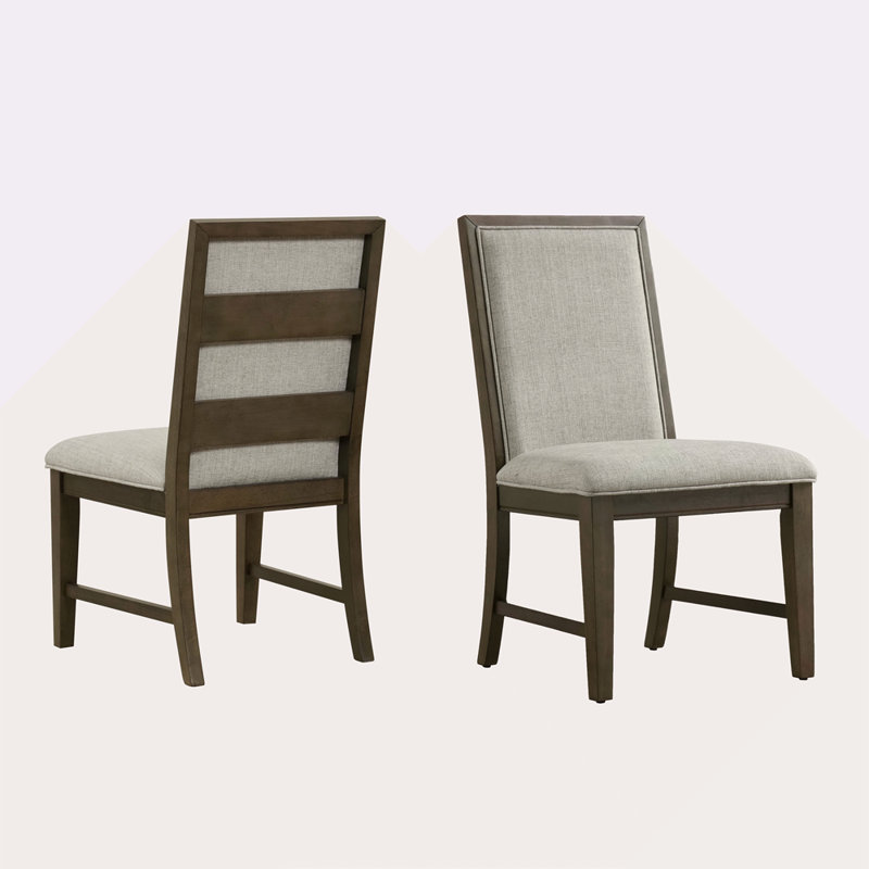 Chaises de salle à manger rembourrées en bois massif, ensemble de 2