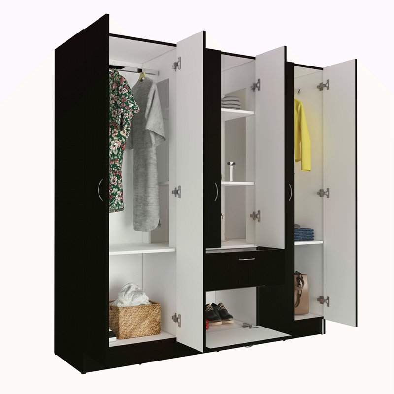 Armoire à six portes, trois armoires, chaussures à tiroirs cachés