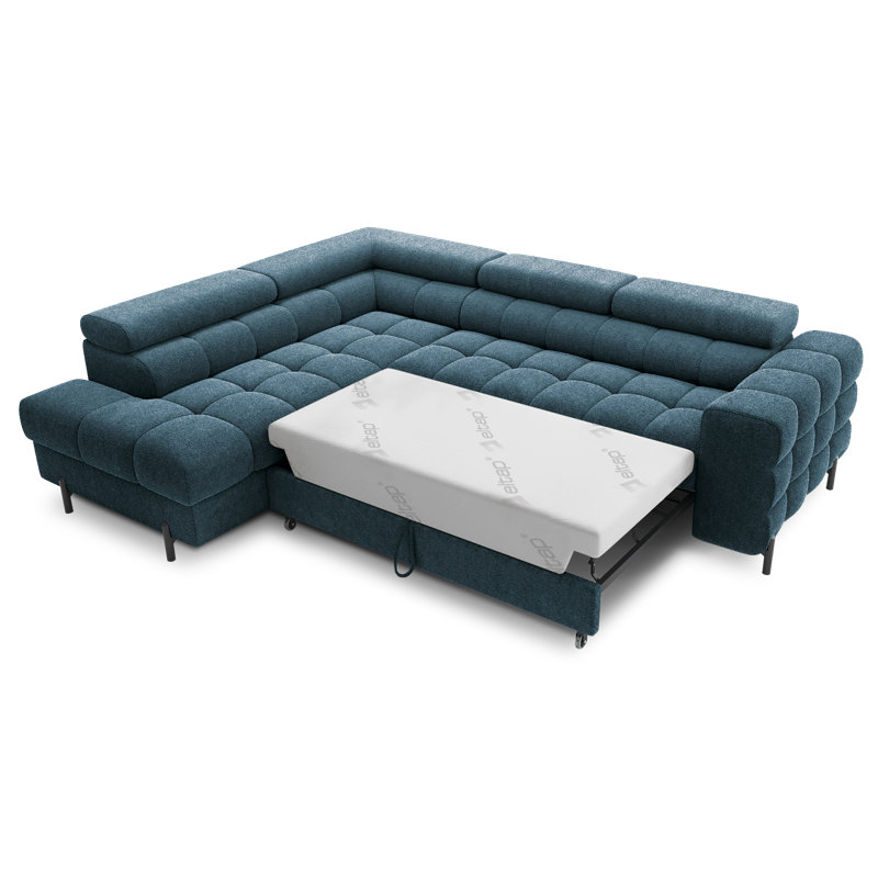 Burglind 5 Seater Sofa Bed, Left Hand Facing, Dark Blue Amore 40