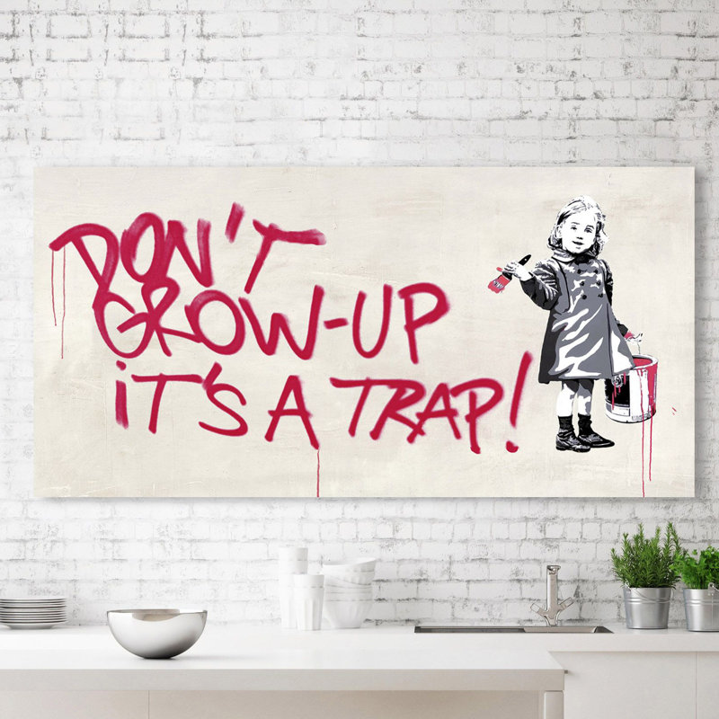 Don't Grow Up - No Frame Print on Canvas, 50cm H x 100cm W x 4cm D