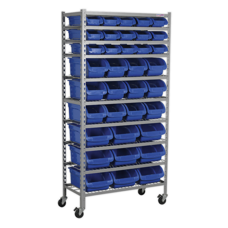 Nenita 85cm W Plastic Storage Rack with Wheels