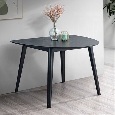 Table de salle à manger contemporaine à finition noire 1 pièce