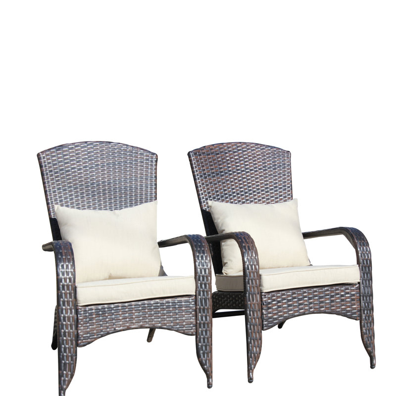 Beige Cushion Patio Chair - Outdoor Lounge Chair, Brown