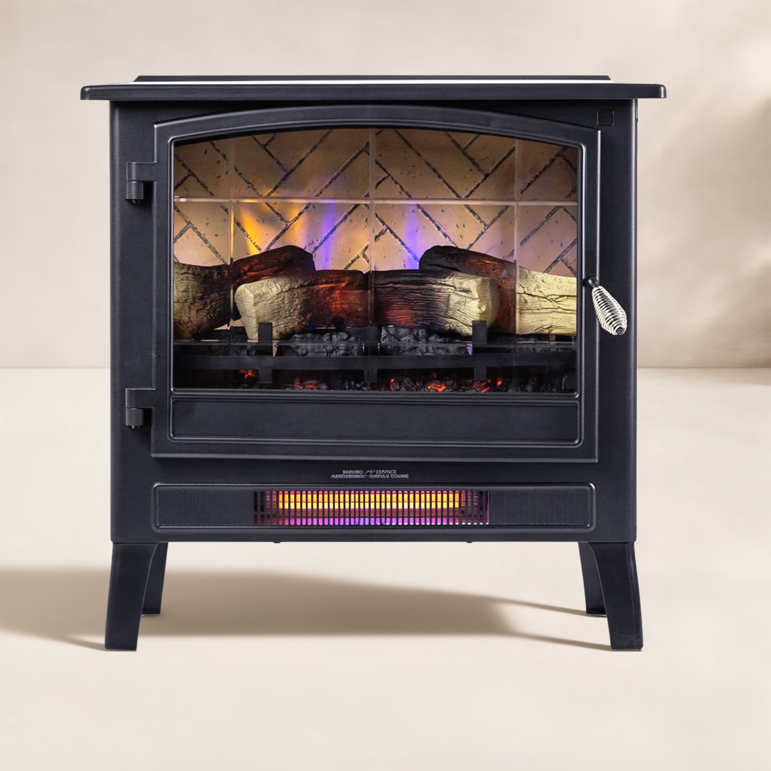 Country Living Smart Infrared Fireplace Stove, Black