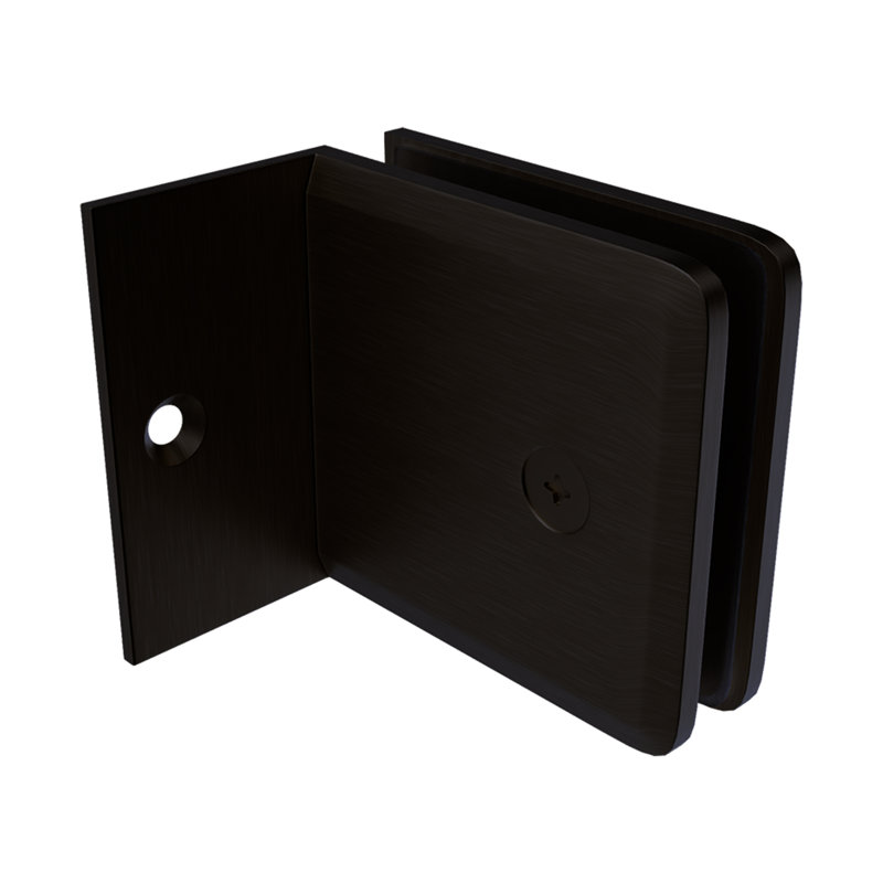 Pince biseautée à panneau fixe avec petit pied Brixwell BFPC0370RB pour finition vitrée bronze huilé de 3/8 po à 1/2 po