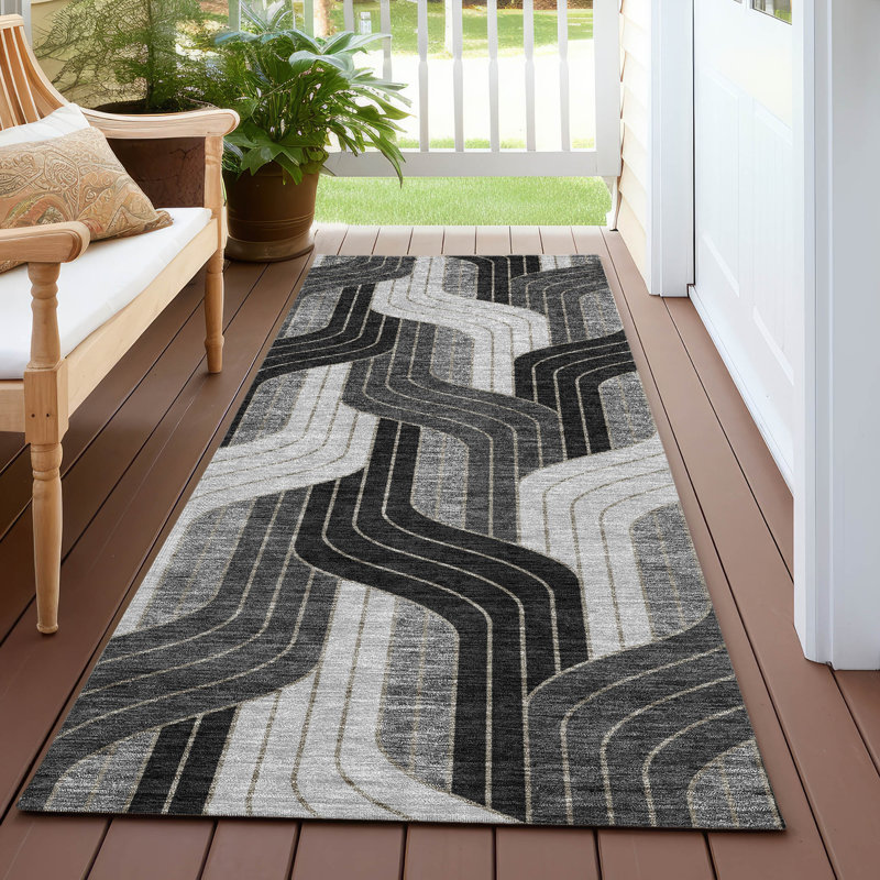 Machine Washable Indoor/Outdoor Lockway ACN2422 Mid-Century Modern Rug, Runner 2'3" x 7'6"