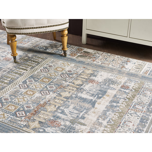 Bungalow Rose Boho Wilton Machine Woven Southwestern Vintage Area Rug ...