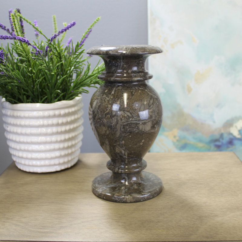 Vase de table en grès gris foncé 8 "Charvi