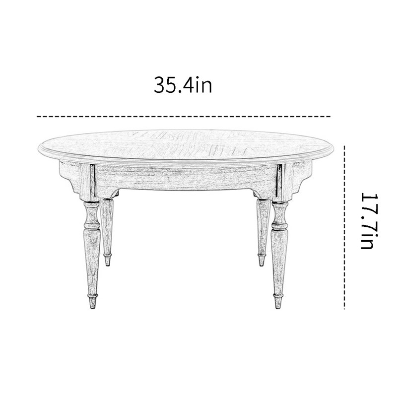 Nouvelle table basse ronde rétro chinoise, Brun