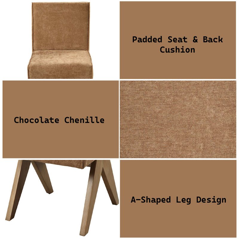 Ensemble de 2 chaises d'appoint en chenille Zoey
