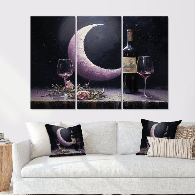 Sommeliers Solitude - ensemble d'art mural sur toile de vin, H 28 po x l 36 po