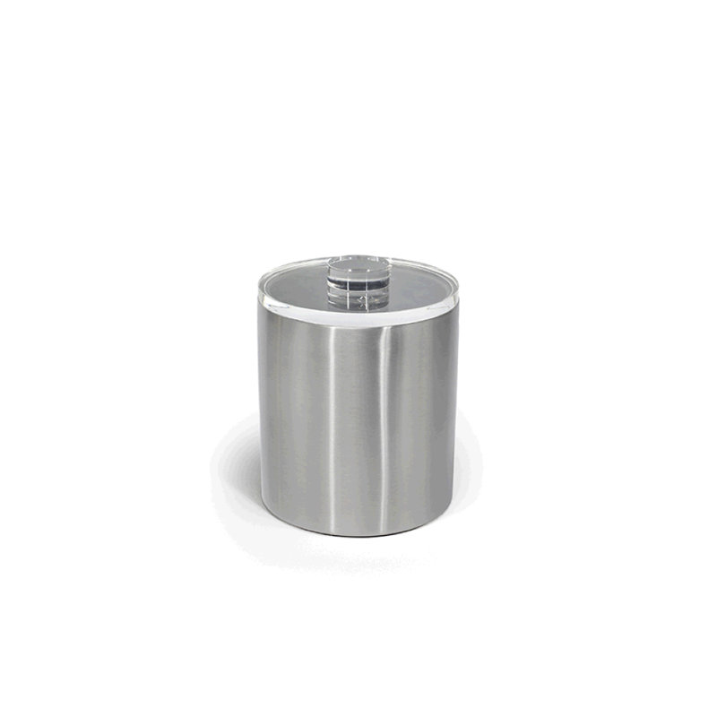 Seau à glace en acier inoxydable brossé, Argent brossé