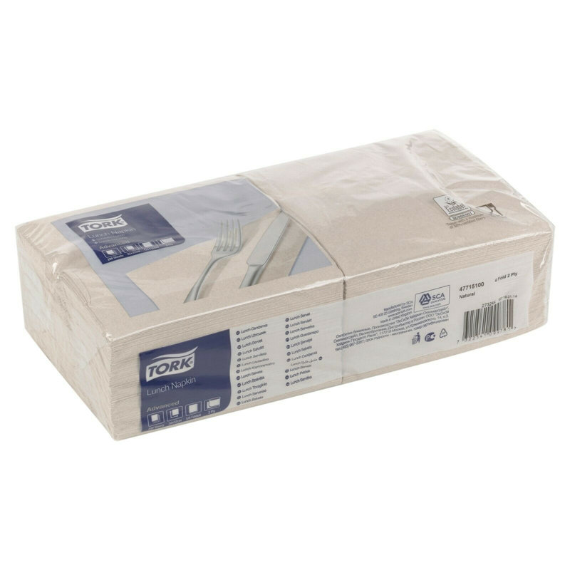 Tork Paper Solid Colour Round Napkin, Natural