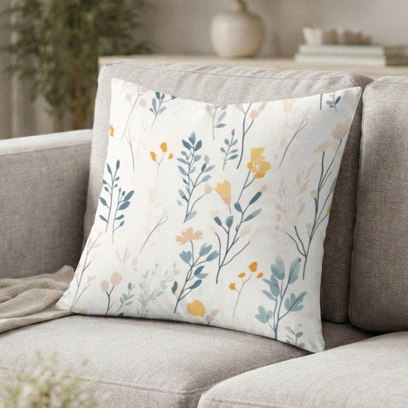 Coussin Floral, H 18 po x l 18 po
