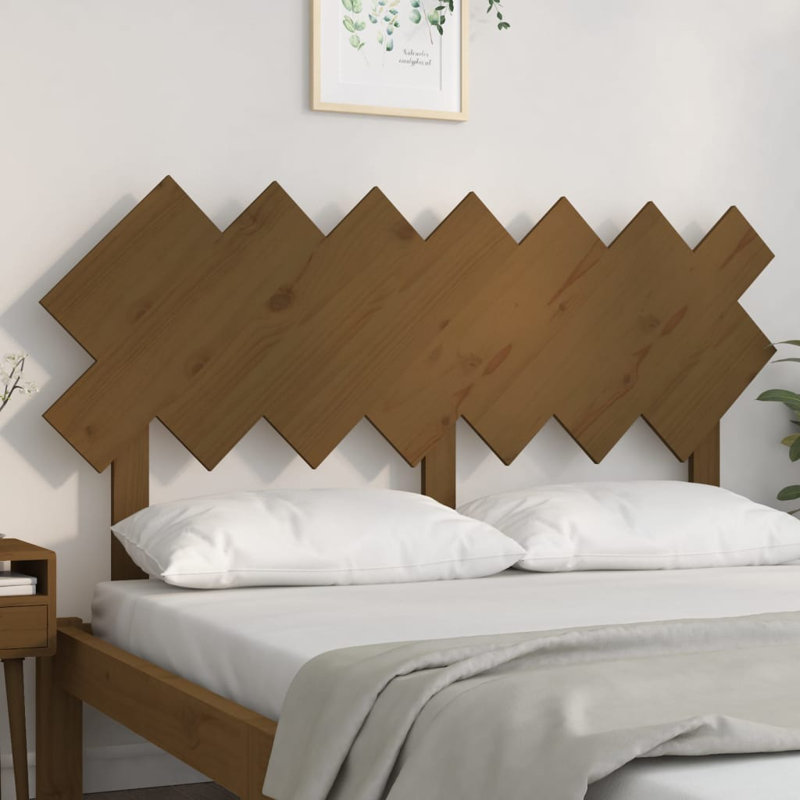 Solid Wood Panel Headboard, 151.5 x 81 cm, Honey Brown