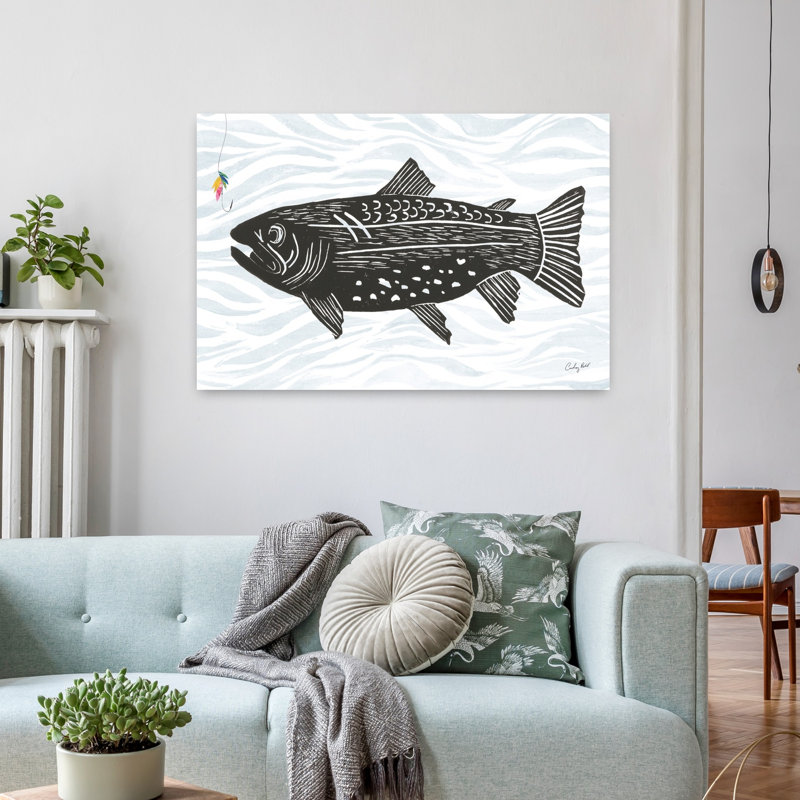 Poissons et crochets, H 36 po x l 24 po