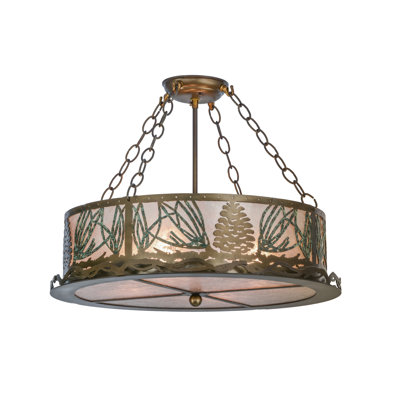 Rustic Lodge 4 - Light Semi Flush Mount