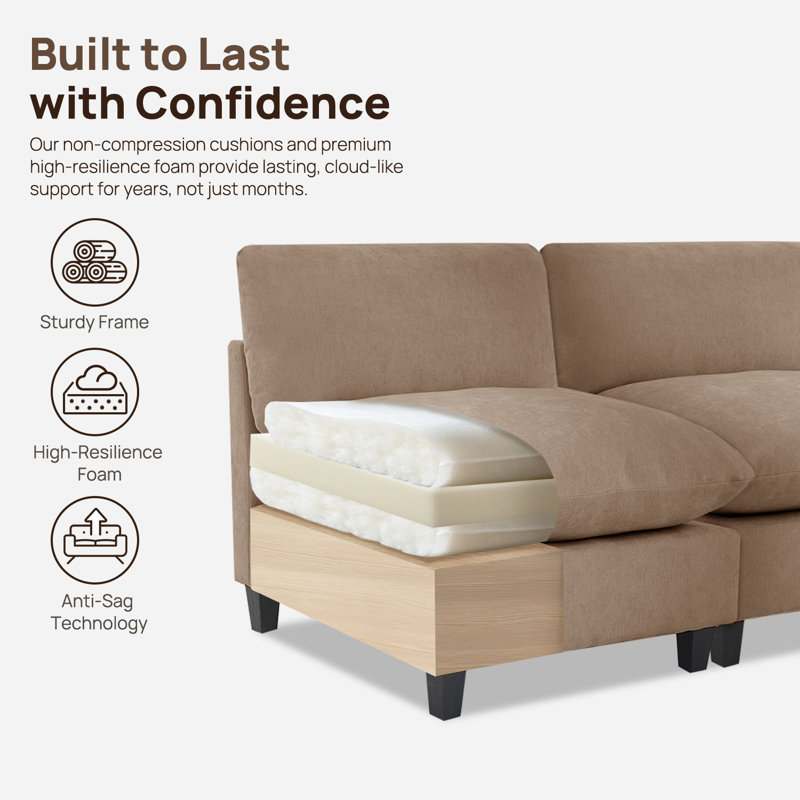 Composants de canapé modulaires, Khaki