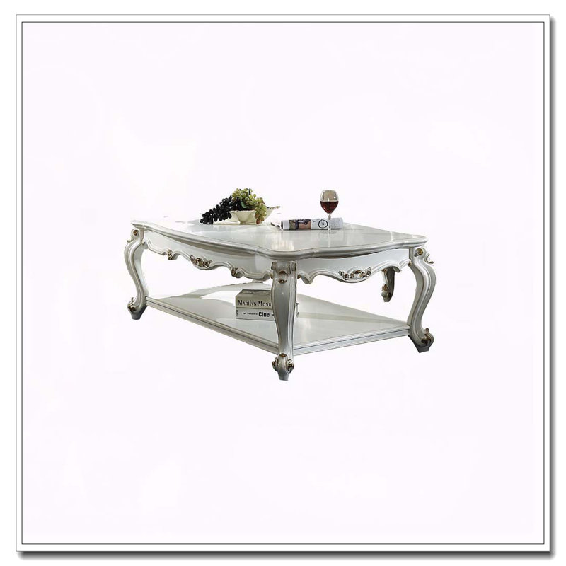 Table basse antique avec tablette inférieure