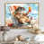 Toile avec cadre flottant or