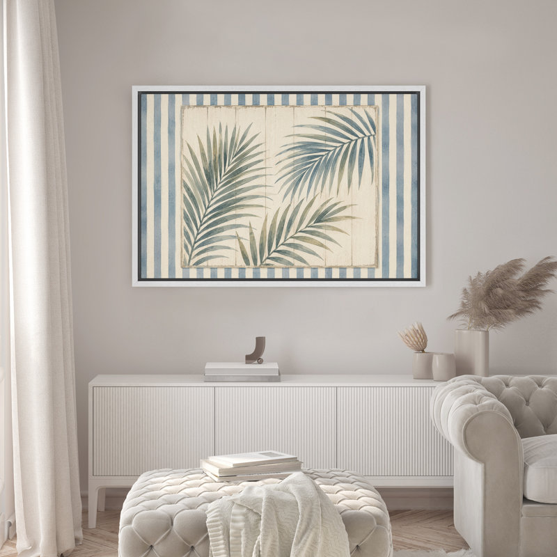 Reproduction d'art sur toile encadrée botanique encadrée, 24" H x 36" W x 1.5" D, White