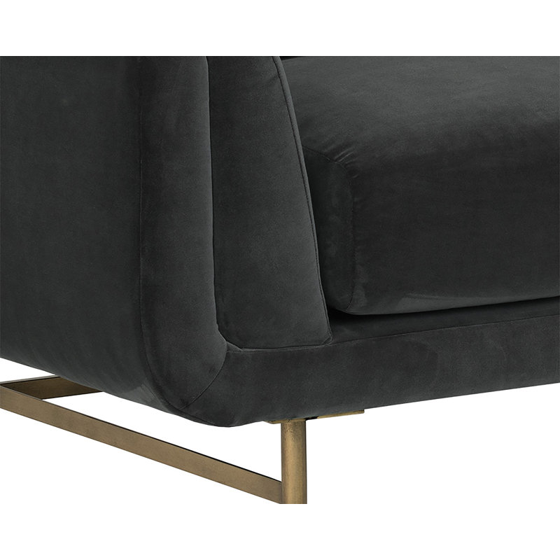 Coles 85'' Velvet Sofa - Black, Black