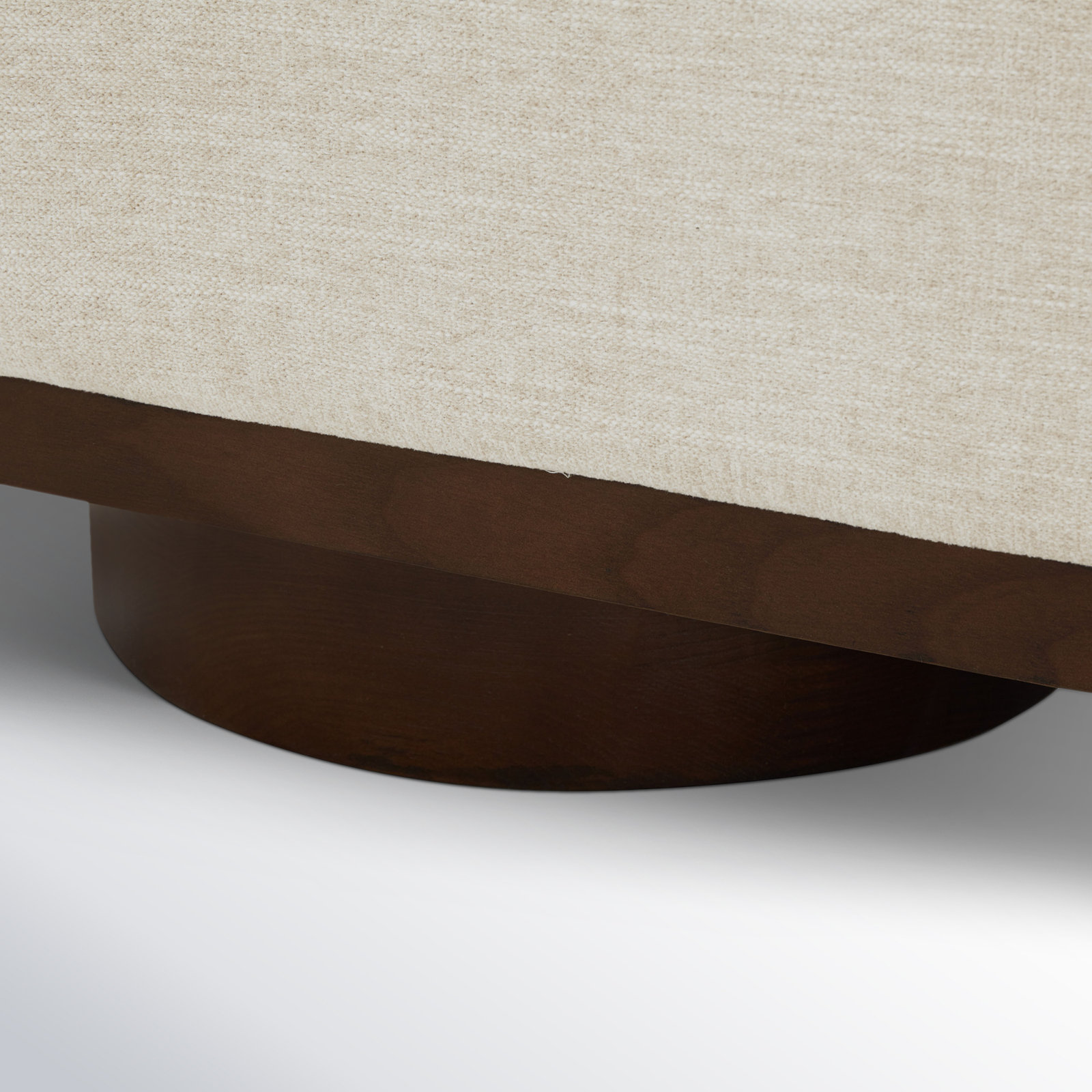 Morje 61" Linen Entryway Bench, Beige Linen, Walnut