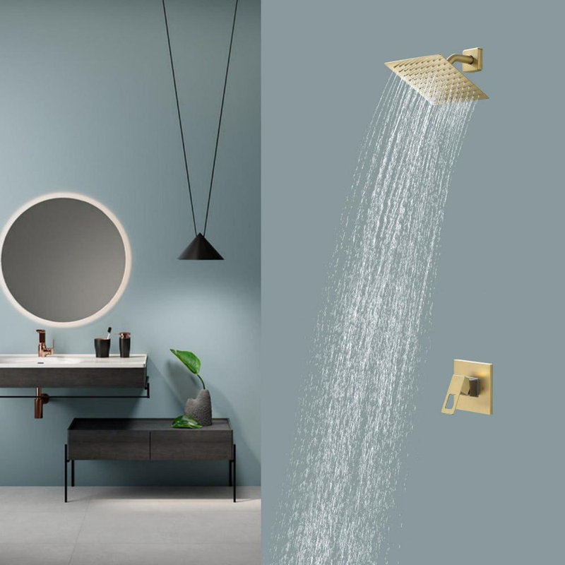 All-In-One Kit with Rough in-Valve, Brushed Gold