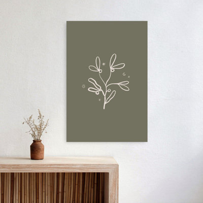 Mistletoe, art de ligne céleste délicate, nature minimaliste, plante, reproduction