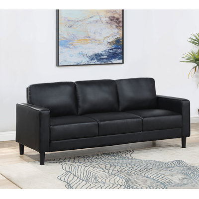 Chanoch Upholstered Track Arm Sofa Black
