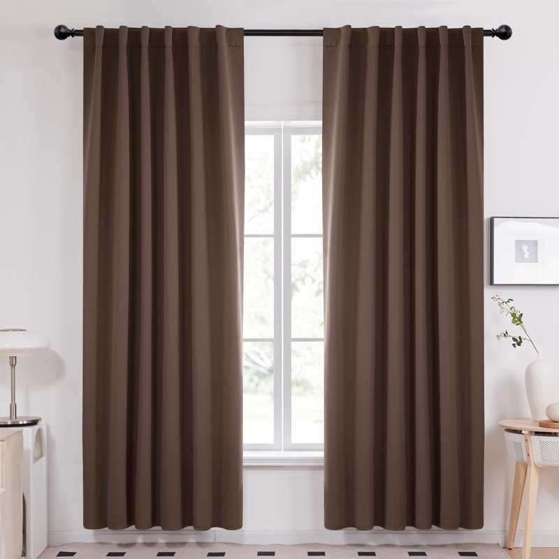 Cherlin Room Darkening Curtain Pair, Brown, 52" W x 84" L
