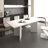 Extendable Faux Marble Dining Table for 6-10, Modern Rectangular Expandable Kitchen and Conference Table(Table Only)