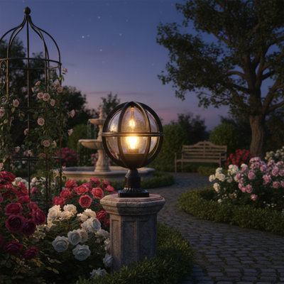 Marlowe 1-Light Outdoor Globe Pier Mount