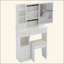 Petite coiffeuse avec tiroir de gauche et tabouret rembourré, très grand miroir coulissant, multi-couches, commode de rangement haute capacité, convient aux petits espaces, certificat EPA, GCC, UL-1394942672
