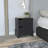 Nightstand Brookland, Bedside Table With Double Drawers And Sturdy Base, Black Wengue Finish-2055911882