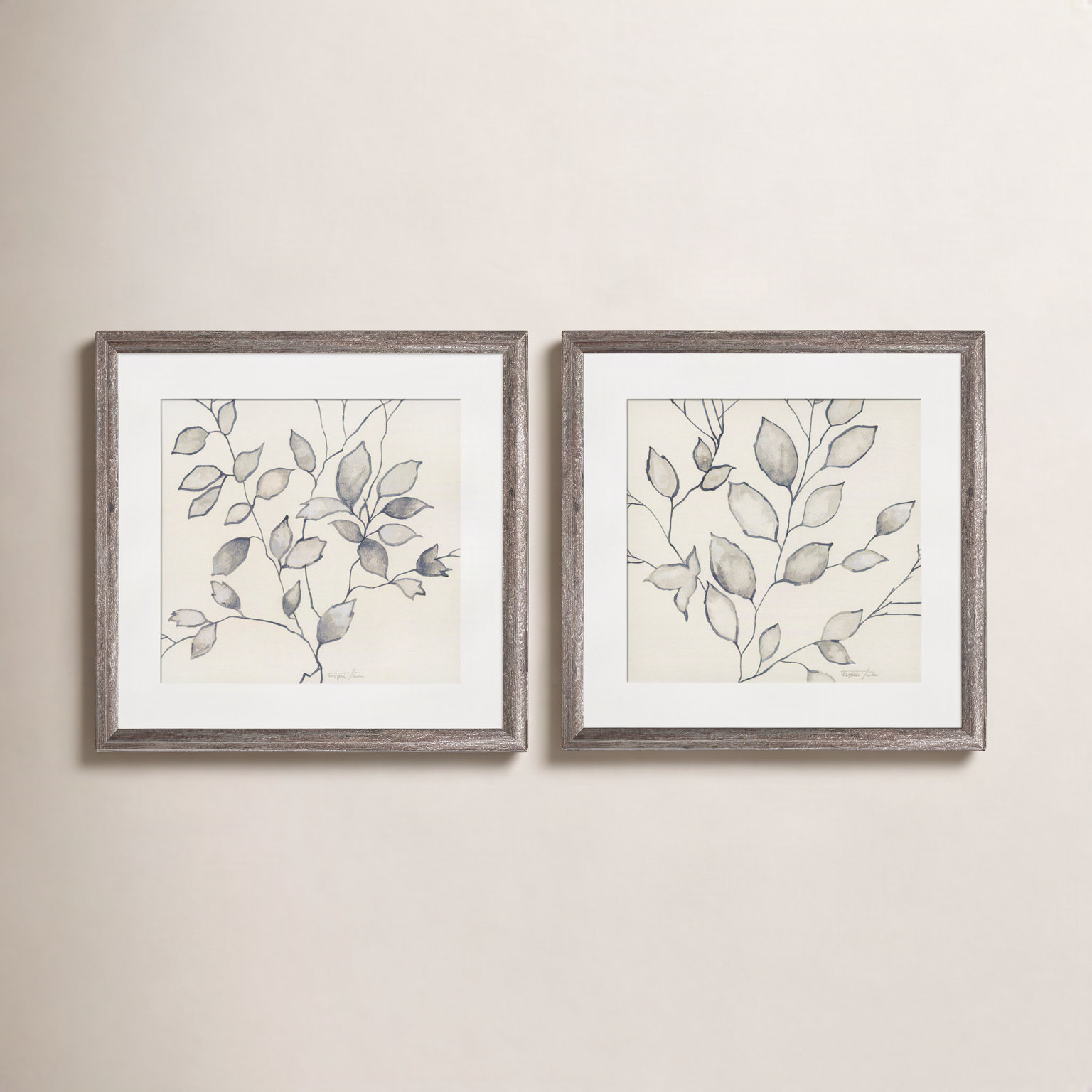 Whispering Leaves 2-Piece Painting Set, Brown