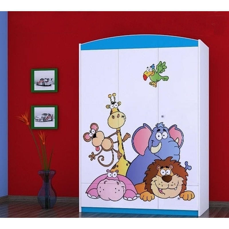 Hanish 3 Door Wardrobe, Blue