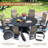 Hereth 60" Round Patio Dining Set with 8 Swivel Textilene Dining Chairs -80882481